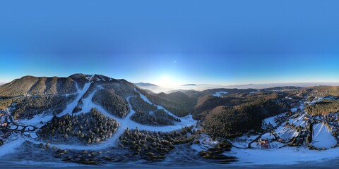360 degree panoramic landscape of the Fagaras mountains