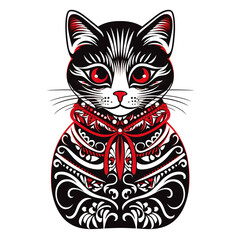 cat with a christmas outfit design graphic created with Generative Ai
