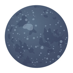 Realistic full moon. Detailed vector illustration. Moon icon