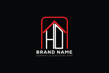 HO letter creative real estate vector logo design . HO creative initials letter logo concept. HO house sheap logo.