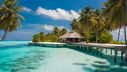 Beautiful villa on an island in the Maldives