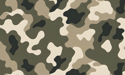 Olive Green Camouflage Pattern Military Colors Vector Style Camo Background Graphic Army Wall Art Design