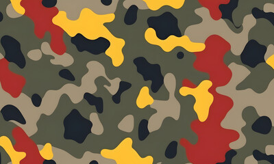 Primary Colors Camouflage Pattern Military Colors Vector Style Camo Background Graphic Army Wall Art Design
