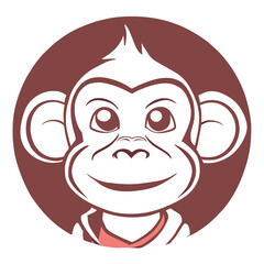 Portrait of a small young macaque monkey