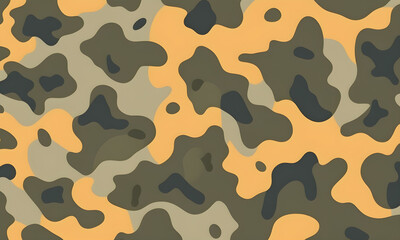 Retro Sunshine Camouflage Pattern Military Colors Vector Style Camo Background Graphic Army Wall Art Design
