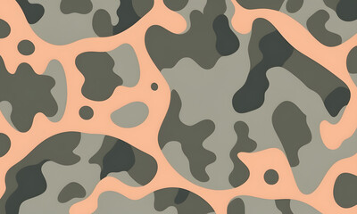 Soft Sunrise Camouflage Pattern Military Colors Vector Style Camo Background Graphic Army Wall Art Design