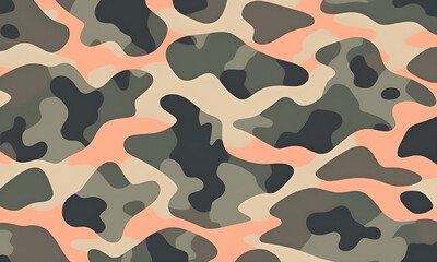 Fototapeta premium Soft Sunrise Camouflage Pattern Military Colors Vector Style Camo Background Graphic Army Wall Art Design