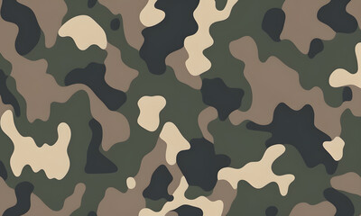 Naklejka premium Camouflage Pattern Military Colors Vector Style Camo Background Graphic Army Wall Art Design