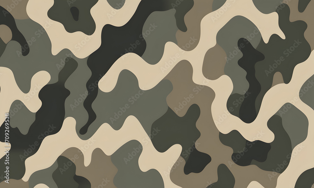 Sticker Camouflage Pattern Military Colors Vector Style Camo Background Graphic Army Wall Art Design