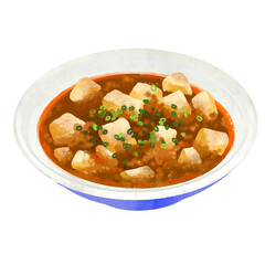 麻婆豆腐のイラスト　中華料理