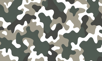 Naklejka premium White Brown Camouflage Pattern Military Colors Vector Style Camo Background Graphic Army Wall Art Design