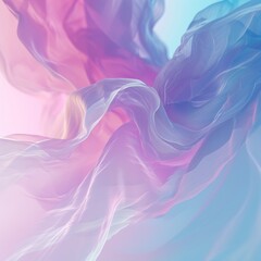 3d rendering of abstract background with wavy flowing fabric in pink and blue colors.