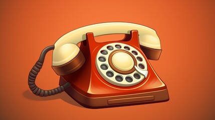 A ringing phone icon with a retro-inspired design, reminiscent of classic telephone devices, showcasing a nostalgic touch.