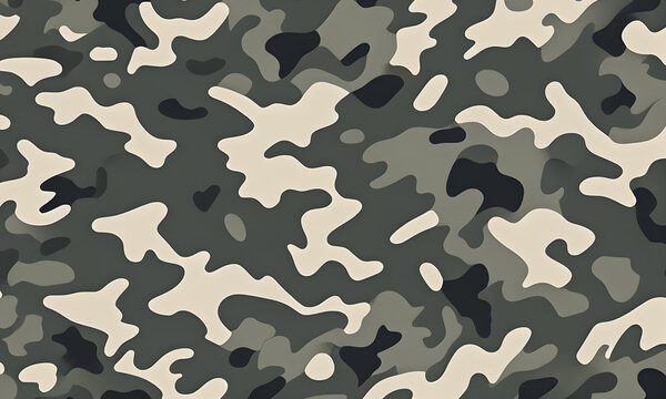 Winter Forest Camouflage Pattern Military Colors Vector Style Camo Background Graphic Army Wall Art Design