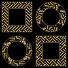 Set. Ornament. Venzel. Logo, template, labels and icons. Vector.