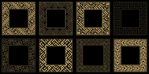 Set. Ornament. Venzel. Logo, template, labels and icons. Vector.