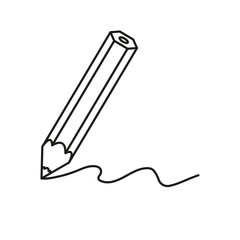 Pencil icon in outline style design. Vector graphic illustration. Pencil icon for website design, logo, and user interface. Editable stroke. EPS 10.