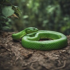 Fototapeta premium green snake illustration background