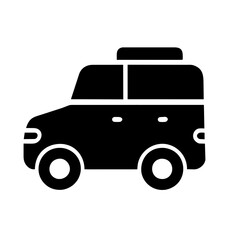 Minivan icon with roof rack, vector illustration