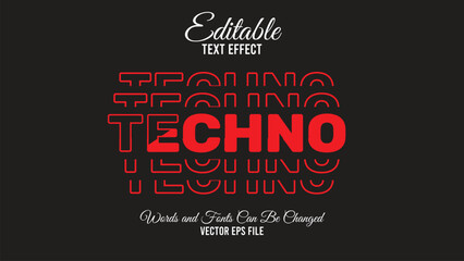 techno editable text effect