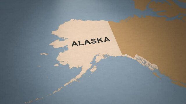 Old Paper Map of Alaska