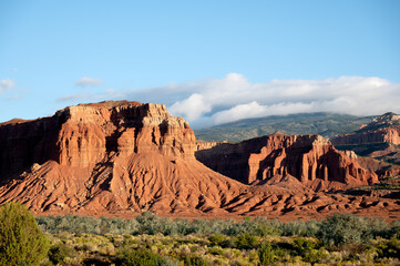 Red Rocks and blue sky in Capitol Reef National Park, Utah.