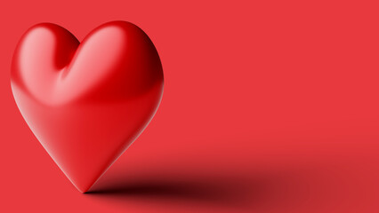 3D Rendered Heart on Red Background. 3d Rendering (Illustration)