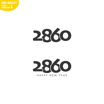 Creative Happy New Year 2860 Logo Design