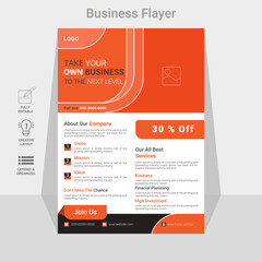A4-sized template for a business flyer layout. yearly report, trendy brochure, cover design, and poster with business advertising on a white backdrop, all in vector format.
