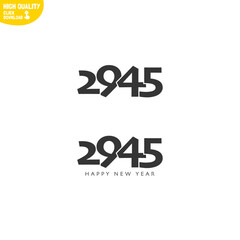 Creative Happy New Year 2945 Logo Design