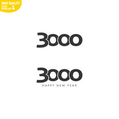 Creative Happy New Year 3000 Logo Design