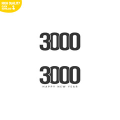 Creative Happy New Year 3000 Logo Design