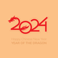 2024 Chinese new year, year of the dragon. Set of Chinese new year posters, greeting cards design with Chinese zodiac dragon. Chinese translation: dragon
