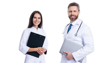 medical record diagnosis. medical prescription after doctor checkup. prescription healthcare. medical service. doctor hold clipboard writing prescription to patient. good team - obrazy, fototapety, plakaty