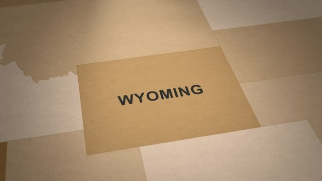 Old Paper Map of Wyoming