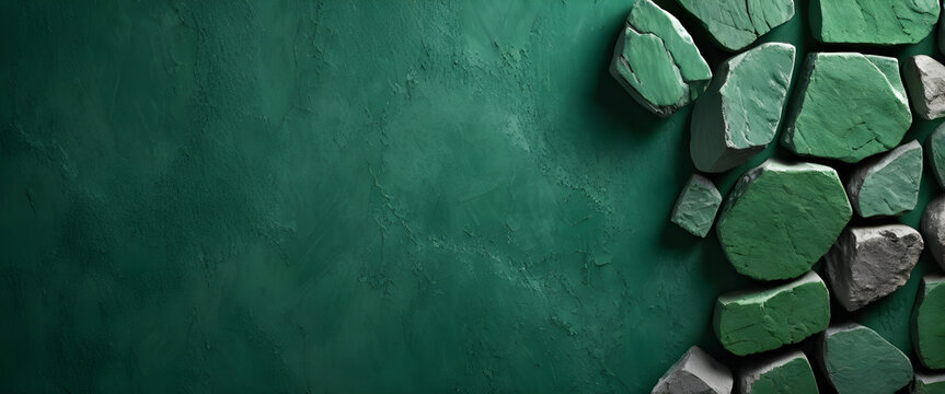 texture of clean empty green stone surface backdrop between wall texture background.
