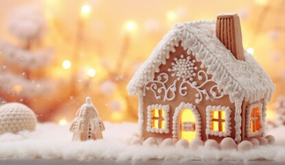Knitted Ginger house, Christmas concept