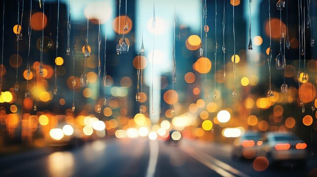 night bokeh urban background illustration abstract vibrant, modern graffiti, architecture downtown night bokeh urban background