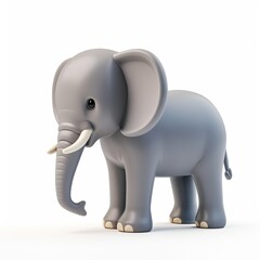 a grey elephant with tusks