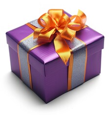 Transparent Purple Gift Box - Present Box PNG and EPS