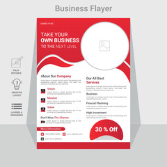 Free vector template for a company flyer with a picture