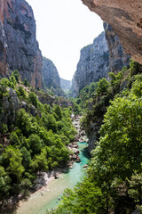 View from inside the Verdon canyon