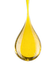 Golden oil droplet isolated 