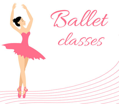 Ballet lessons. Ballerina dancing in pointe shoes. Ballerina on stage.