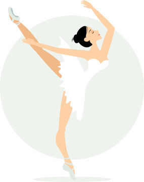 ballerina in white dress dancing gracefully clip art preview