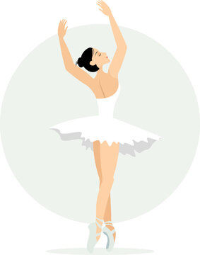 recommend clip art: Ballerina dancing in pointe shoes. An elegant ballerina performs on the theater stage. Beauty of classical ballet.
