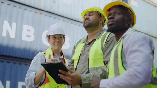 Container yard management, container transportation A businessman and a container yard manager agree to work together on an import-export business, enjoying success