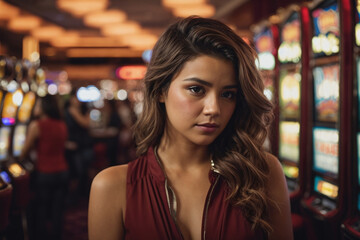 young woman in casino