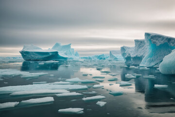 iceberg and coast landscape background	