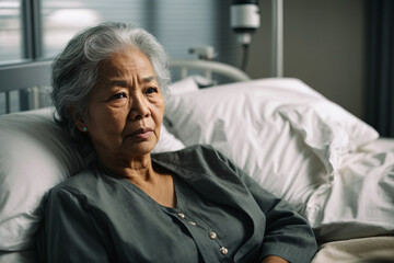 portrait of senior woman in the hospital	